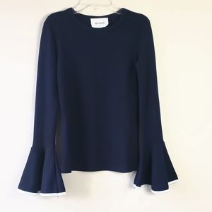 Muses Navy Bell Sleeve Knit Top S